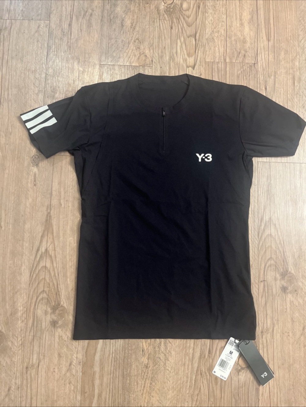 NWT Y-3 Adidas Tennis Pro Freelift Zip Black Tee JY6946 Size M